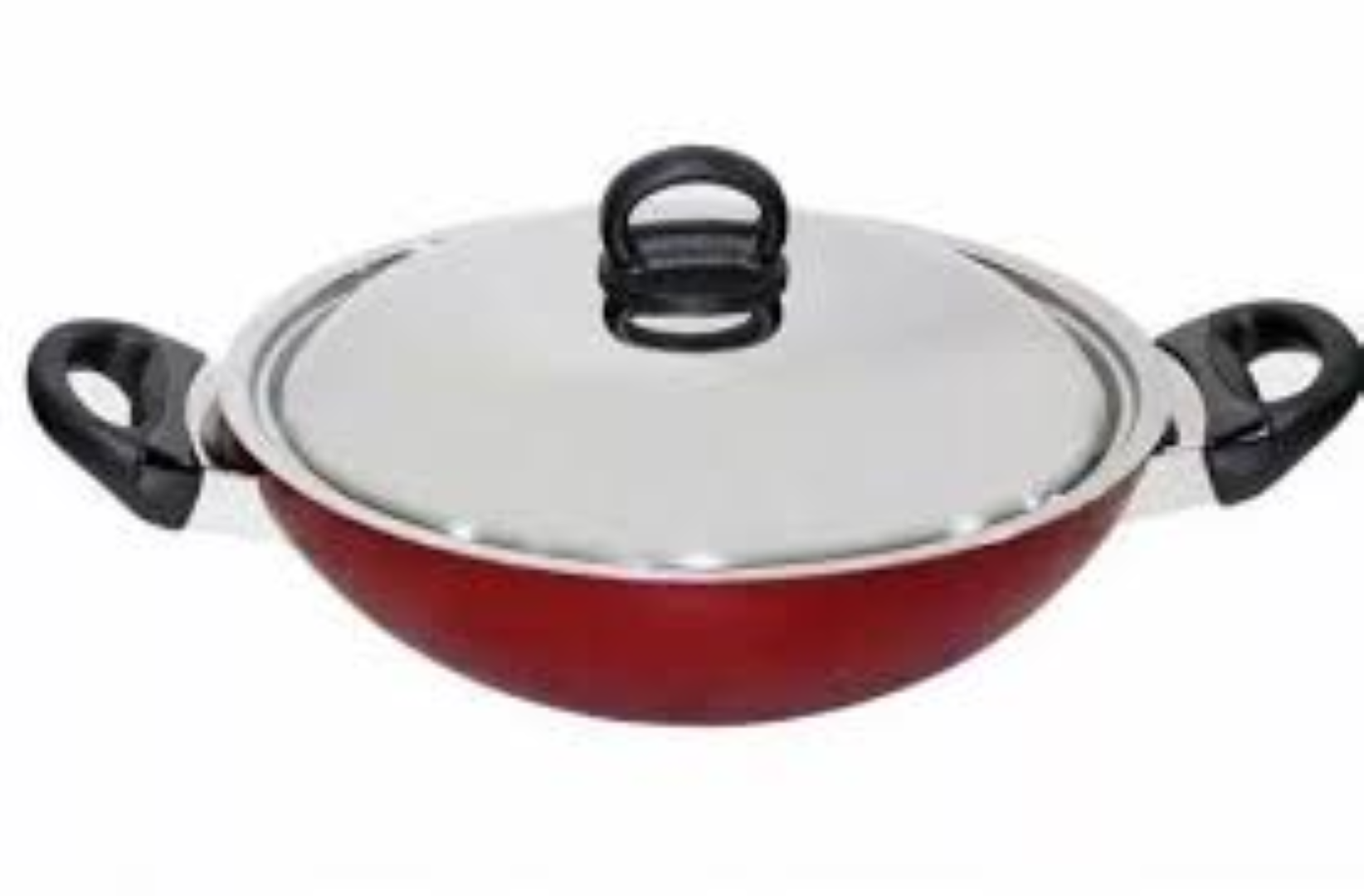 NABICO 26CM WOK WTH G/LID & HNDL RED